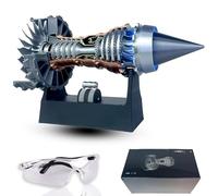 Aeroengine Model Engine Kit for Adults And Teen, Rechargeable Tr900 Turbofan Jet Engine Model Kit, 3D Printing Engines Models Building Kit, 1:20 Scale Turbojet Aircraft (Integrated,Battery+Blue)