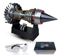 Aeroengine Model Engine Kit for Adults And Teen, Rechargeable Tr900 Turbofan Jet Engine Model Kit, 3D Printing Engines Models Building Kit, 1:20 Scale Turbojet Aircraft (Integrated,Battery+Red)