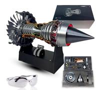 Aeroengine Model Engine Kit for Adults And Teen, Rechargeable Tr900 Turbofan Jet Engine Model Kit, 3D Printing Engines Models Building Kit, 1:20 Scale Turbojet Aircraft (Assembly,Battery+Red)