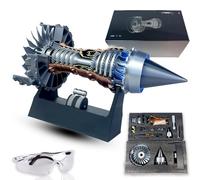 Aeroengine Model Engine Kit for Adults And Teen, Rechargeable Tr900 Turbofan Jet Engine Model Kit, 3D Printing Engines Models Building Kit, 1:20 Scale Turbojet Aircraft (Assembly,Battery+Blue)