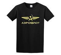 AerOf Lot Russian Federation Airlines Russia Communism USSR Retro Political T-Shirt Black Mens tee Unisex Shirt L