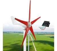 Aerogenerador de 12000W, Generador Viento 5 Aspas CC 12V/24V/48V, Imán Permanente CA Trifásico, Kit, para Sistema-Híbrido Solar y Eólico,Navy-12V