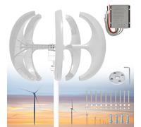 Aerogenerador de 13000 W, 12 V, 24 V, 48 V, 72 V, 110 V y 220 V, generador vertical de 5 aspas, generador de imán permanente de CA trifásico, kit de turbina eólica con controlador,220V-White