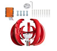 Aerogenerador Vertical para Granja Jardín 100W 300W 500W, 12V 24V 48V con Regulador, Inicio Viento Bajo, 5 Aspas, Energía Off-Grid para Iluminación y Cámara(12V,500W)