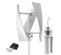 Aerogeneradores 14000W Sin Ruido Generador de turbina eólica Vertical, Aerogenerador levitación magnética con Controlador MPPT para suplementación energía doméstica,White-24V