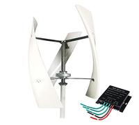 Aerogeneradores 220V con Controlador de Carga a Prueba de Agua 3 aspas para Uso doméstico Aerogenerador Vertical, 3000W Sin Ruido Aerogenerador Vertical de levitación magnética Vertical (Blanco) (24v