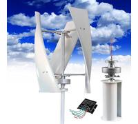 Aerogeneradores Turbina Vertical - 16000W Turbina Eólica Vertical Kit Completo,Generador De Viento Con Controlador, Generador energía eólica Kit 12V 24V 48V 110V 220V(White,12V)
