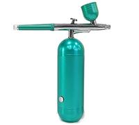Aerógrafo con compresor for el cuidado de la cara for uñas, pastel, tatuaje, pintura, pistola pulverizadora, inyector de oxígeno en aerosol Control Preciso(Green)