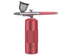 Aerógrafo con compresor for el cuidado de la cara for uñas, pastel, tatuaje, pintura, pistola pulverizadora, inyector de oxígeno en aerosol Control Preciso(B red)