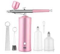 Aerógrafo Kit Completo, Viafexna Compresor Aerógrafo De Alta Presión, Inyector De Oxígeno, para Hidratación de la Piel, Arte de las Uñas, Tatuaje, Pintura, Maquillaje, Torta, Corte de Pelo
