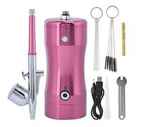 Aerógrafo Mini 7CC, Boquilla 0.3mm, Kit Completo con Bomba de Aire, Rojo - Alta Precisión, Herramienta de Limpieza Incluida, Ideal para Modelismo y Pintura Creativa (rosa)
