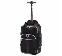 Aerolite Ryanair Mochila Trolley con 2 Ruedas Recicladas, Ecológica, Asa Extensible, 40x20x25 cm, Negro, M, Mochila
