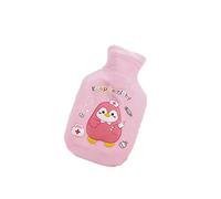 Aeromdale Botella de agua caliente con cubierta de 350 ml patrón de pingüino bolsa de agua caliente de goma para aliviar el dolor manos y pies más calientes regalo para mujeres y niñas - # B - 1 pc
