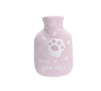 Aeromdale Botella de agua caliente con cubierta Have A Good Day Bolsa de agua caliente de goma de 350 ml para aliviar el dolor, calentador de pies de manos, regalo para mujeres y niñas - # C - 1 pieza