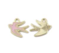 Aeromdale Encantos de esmalte 10pcs forma de golondrina colgantes encantos para pulsera collar joyería DIY accesorios 15X12mm - B - 1 juego