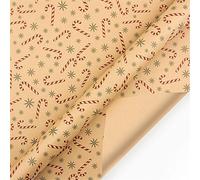 Aeromdale Hoja de papel de envoltura de papel marrón, patrón de Navidad, papel de regalo, envoltura de regalo para manualidades, embalaje de regalo de 50 x 70 cm, B - 6 piezas