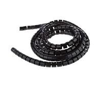 Aeromdale Storage Tidy Wire 2m 15mm Cable Wrapper Cable de Almacenamiento Organizador Espiral Zip Envoltura de plástico - Control de Cable Negro Protector de Cable Negro Regalo