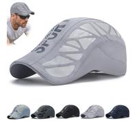 Aeromesh Sport Cap, Stead Essentials Mens Aero Mesh Running Hat Men Breathable Mesh Design for Tennis Golf Quick-Dry(Light Gray)