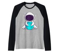 Aeronauta Astronauta Jet Alrededor del Globo Mundo Astro Camiseta Manga Raglan