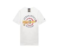 Aeronautica Militare Camiseta de hombre TS2414 Camiseta 91° Escuadrón Caccia dei Assi, blanco leche, M