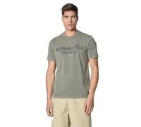 Aeronautica Militare Camiseta Teñido Capo con Impresión Logo Military Olive, multicolor, M