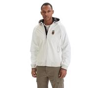 Aeronautica Militare Chaqueta AF0519 Flechas Tricolor con Capucha Hombre Jersey Cardigan, Hielo-blanco, L
