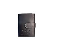 Aeronautica Militare Línea de piel con logotipo estampado a fuego e inserto Ficha técnica Altura 10,3 cm Ancho 7,9 cm Profundidad 1,8 cm Material Piel 100% Tipo Cartera ver, Negro , Talla única