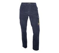 AERONAUTICA MILITARE Pantalón con bolsillos para hombre de terciopelo elástico con parche PA1552, color azul, Ver fotos., 50