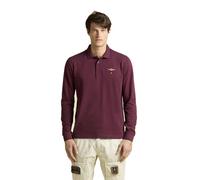 Aeronautica Militare Polo de manga larga para hombre de algodón con logotipo, verde oscuro, L