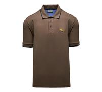 AERONAUTICA MILITARE Polo Hombre Marrón Piquet Algodón 261PO1308