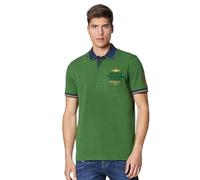 Aeronautica Militare Polo Hombre PO1859 Verde Bosque Polo Flechas Tricolores con parches, verde bosque, XL