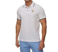 Aeronautica Militare Polo de hombre PO1308 de piqué de algodón, Color blanco., XL