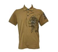 Aeronautica Militare Polo PO1781P para hombre, camiseta, camiseta, manga corta, marrón oscuro, XXL