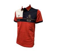 Aeronautica Militare Polo PO1867 para hombre, camiseta, camiseta, camiseta, manga corta, flechas tricolores, 94646 Red-Blue, XL