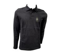 Aeronautica Militare Polo PO1886 Flechas Tricolores para Hombre, Camisa, Camisa, Manga Larga, Negro , L