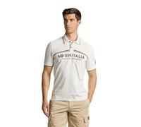 Aeronautica Militare Polo PO1924 para hombre, camisa, camiseta, manga corta, flechas tricolores, Off White, M