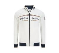 Aeronautica Militare Sudadera hombre con capucha y cremallera entera a rayas tricolores 261FE2088UF00674 8057630690394 - S, Color blanco., XXXL