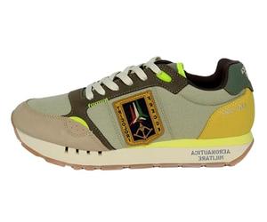 Aeronautica Militare Zapatillas Hombre Zapatillas SC292 94663 Bamboo/Agave Verde Salvia Beige Amarillo, verde salvia, 45 EU
