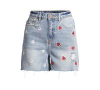 AÉROPOSTALE Vaquero 'DENIM SHORTY' azul denim / verde / rojo / blanco Mujer AÉROPOSTALE 24 azul denim / verde / rojo / blanco