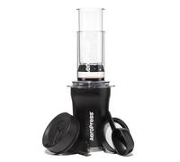 AeroPress Go Plus, cafetera portátil pequeña para viajes y camping - Método de preparación 3 en 1 combina French Press, Pour Over, Espresso, café con cuerpo sin amargor, kit de prensa de café - Negro