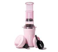 AeroPress Go Plus - Pequeña cafetera portátil para viajes y camping, método de elaboración 3 en 1 que combina prensa francesa, pourover, espresso, café con cuerpo sin amargor (rosa)