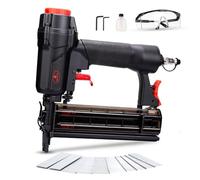 AEROPRO Tools - Clavadora neumática de calibre 18, pistola de clavos 2 en 1 y pistola de grapas con 1000 clavos para tapicería, proyectos de bricolaje, carpintería