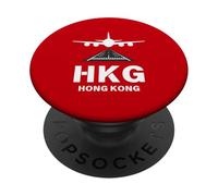 Aeropuerto HKG Avión de Hong Kong aterrizando en Pista PopSockets PopGrip Adhesivo