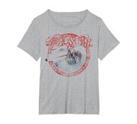 Aerosmith - Avión Camiseta, Mujer Tallas Grandes, Gris Jaspeado, 1XL Grande