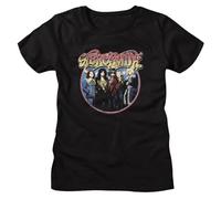 Aerosmith Color Group Circle Photo Badge Women's T Shirt Rock Band MerchBlackXL