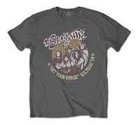 Aerosmith 'Get Your Wings Cheetah' (Charcoal) T-Tshirts Camisetas y Tops(X-Large)