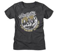 Aerosmith Get Your Wings US Tour 74 Women's T Shirt Leopard Rock Band AlbumBlackL