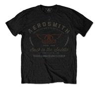 Aerosmith Men's Back in The Saddle Slim Fit T-T-Shirts Hemden Black(X-Large)