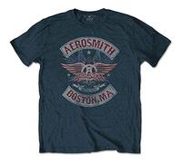Aerosmith Steven Tyler Joe Perry Boston MA Oficial Camiseta para Hombre (X-Large)