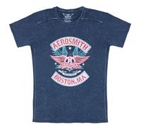 Aerosmith T Shirt Boston Pride Band Logo Nuevo Oficial De Los Hombres Navy Azul Size M